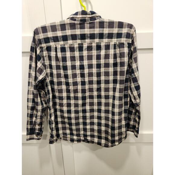 Carhartt Shirt Mens Large Gray Black Plaid Long Sleeve Loose Fit Button Down - Picture 3 of 9